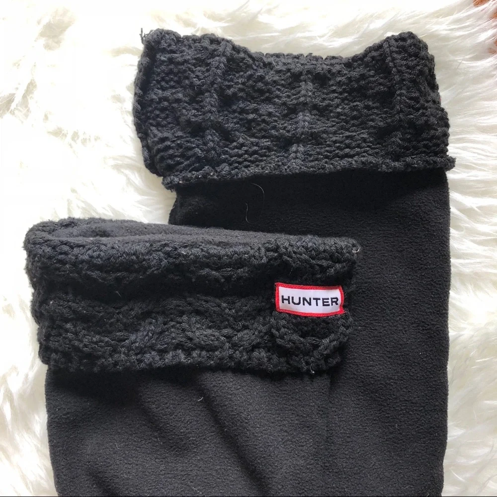 Hunter Black Cable Knit Boot Socks - Picture 2 of 4